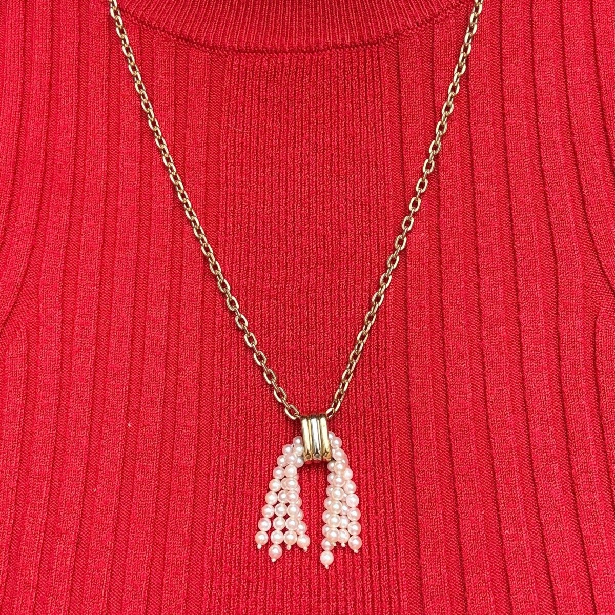 Pendentif en or jaune, or rose, or blanc et perles - Image 2