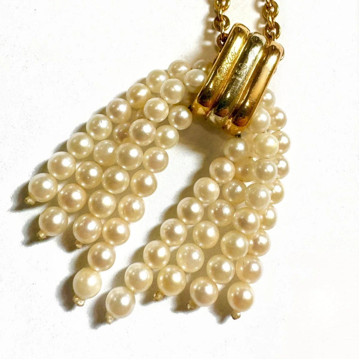 Pendentif en or jaune, or rose, or blanc et perles - Image 3