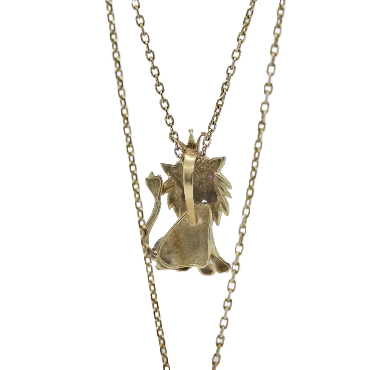 Pendentif Roi Lion en or jaune et rubis - Image 5