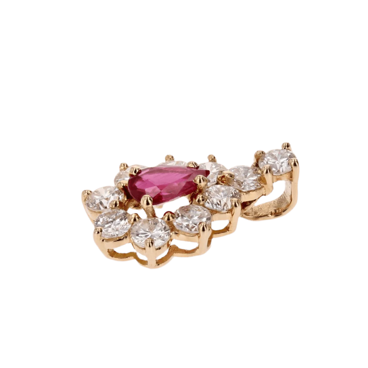 Pendentif en or jaune, rubis et diamants - Image 3