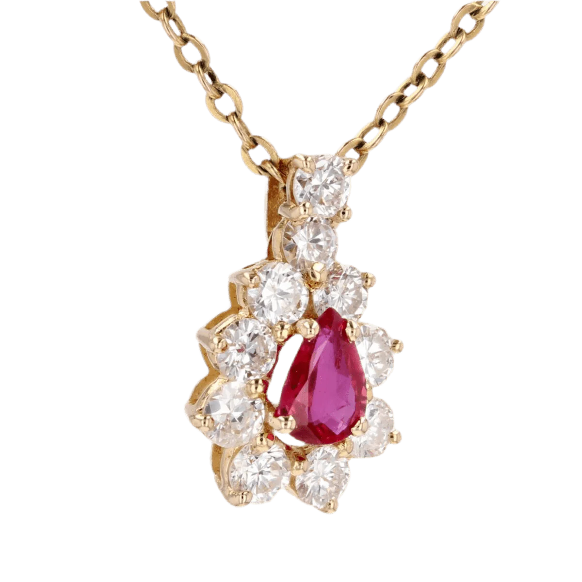 Pendentif en or jaune, rubis et diamants - Image 4