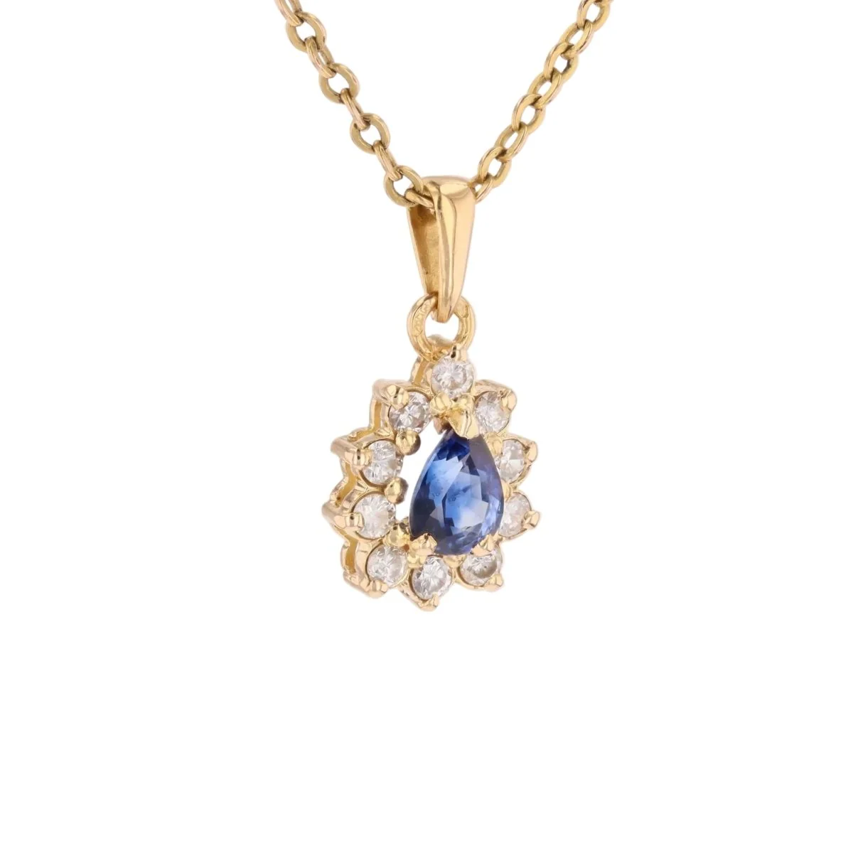 Pendentif sen or jaune, saphir et diamants - Image 3