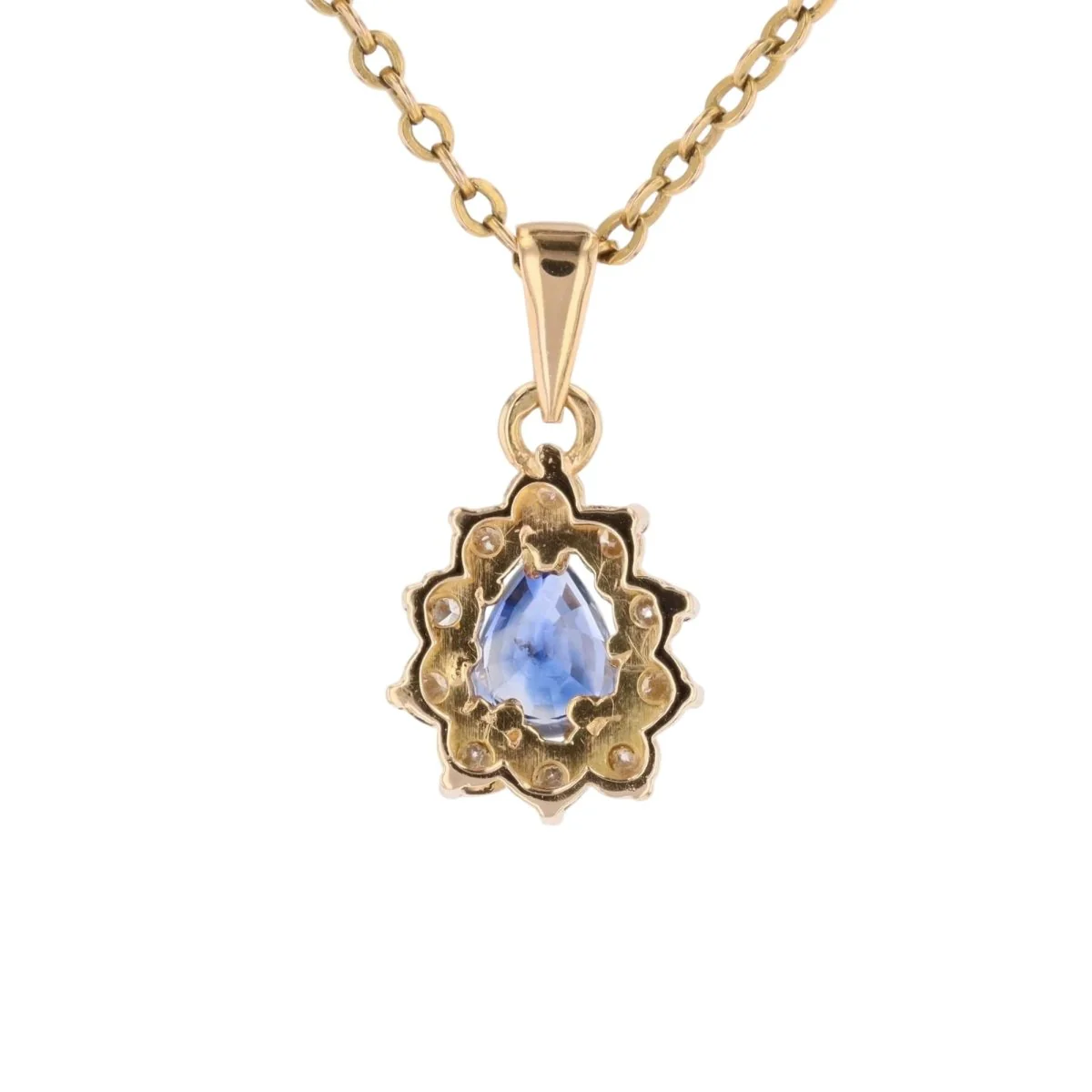 Pendentif sen or jaune, saphir et diamants - Image 4