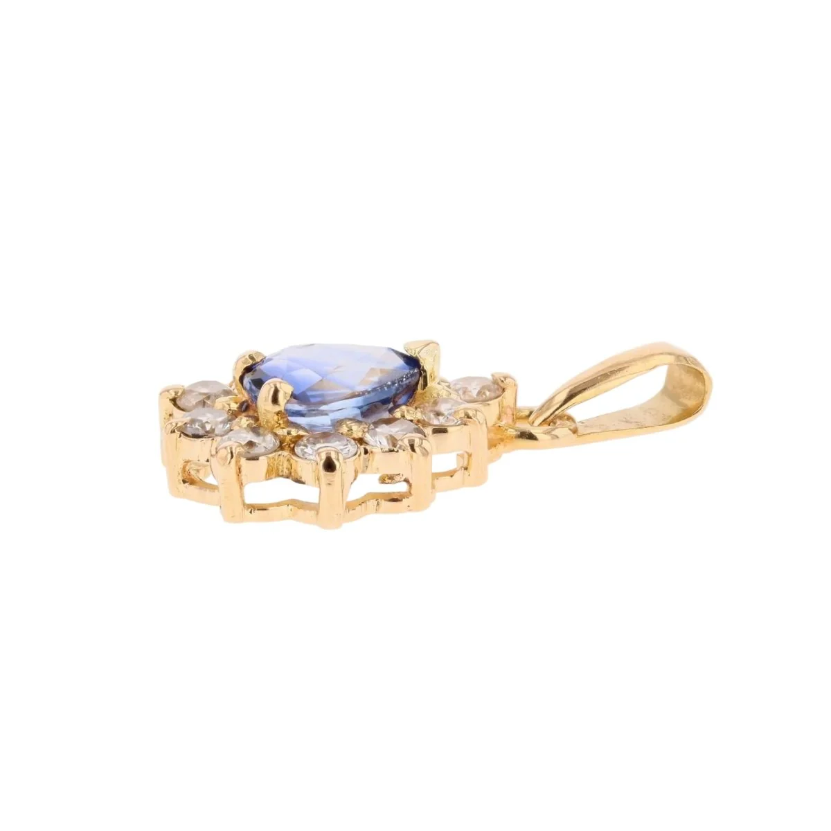 Pendentif sen or jaune, saphir et diamants - Image 5