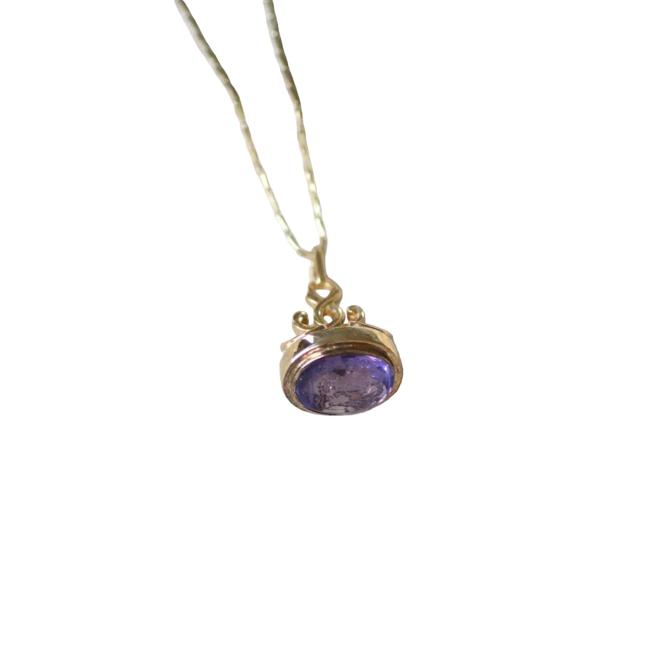 Pendentif  en or Jaune et améthyste