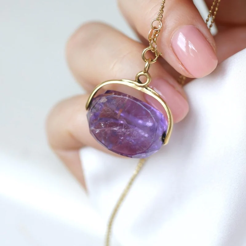 Pendentif en or jaune et améthyste - Image 4