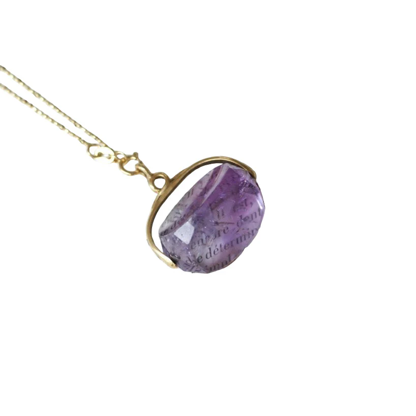 Pendentif en or jaune et améthyste - Image 6