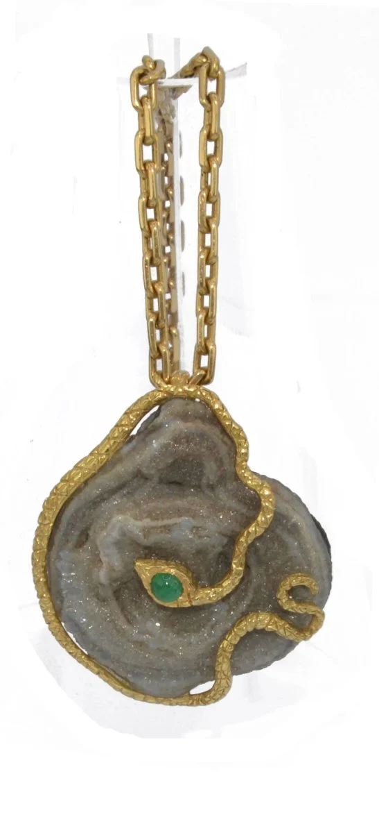 Pendentif serpent en or jaune - Image 2