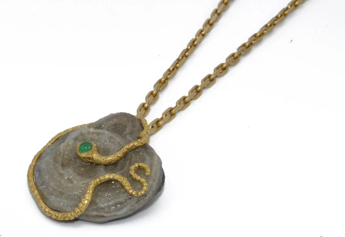 Pendentif serpent en or jaune - Image 3