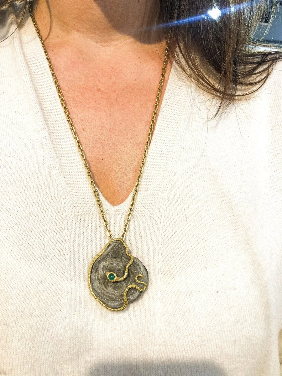 Pendentif serpent en or jaune - Image 7
