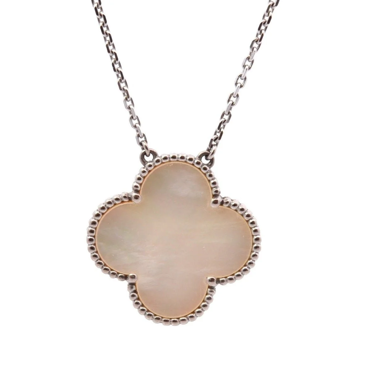Collier Pendentif VAN CLEEF & ARPELS "Alhambra" en or jaune et nacre