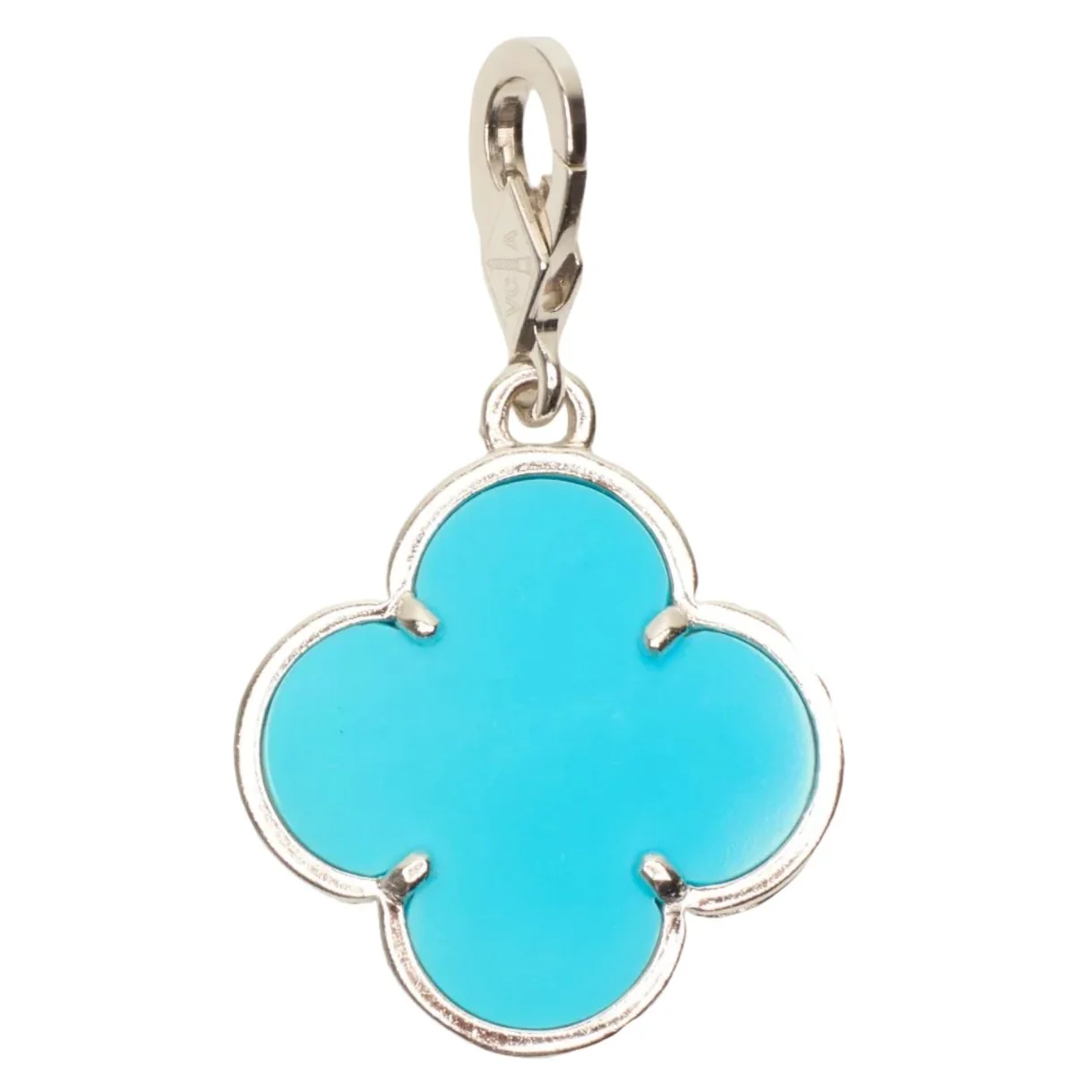 Pendentif VAN CLEEF & ARPELS "Magic Alhambra" en or blanc et turquoise
