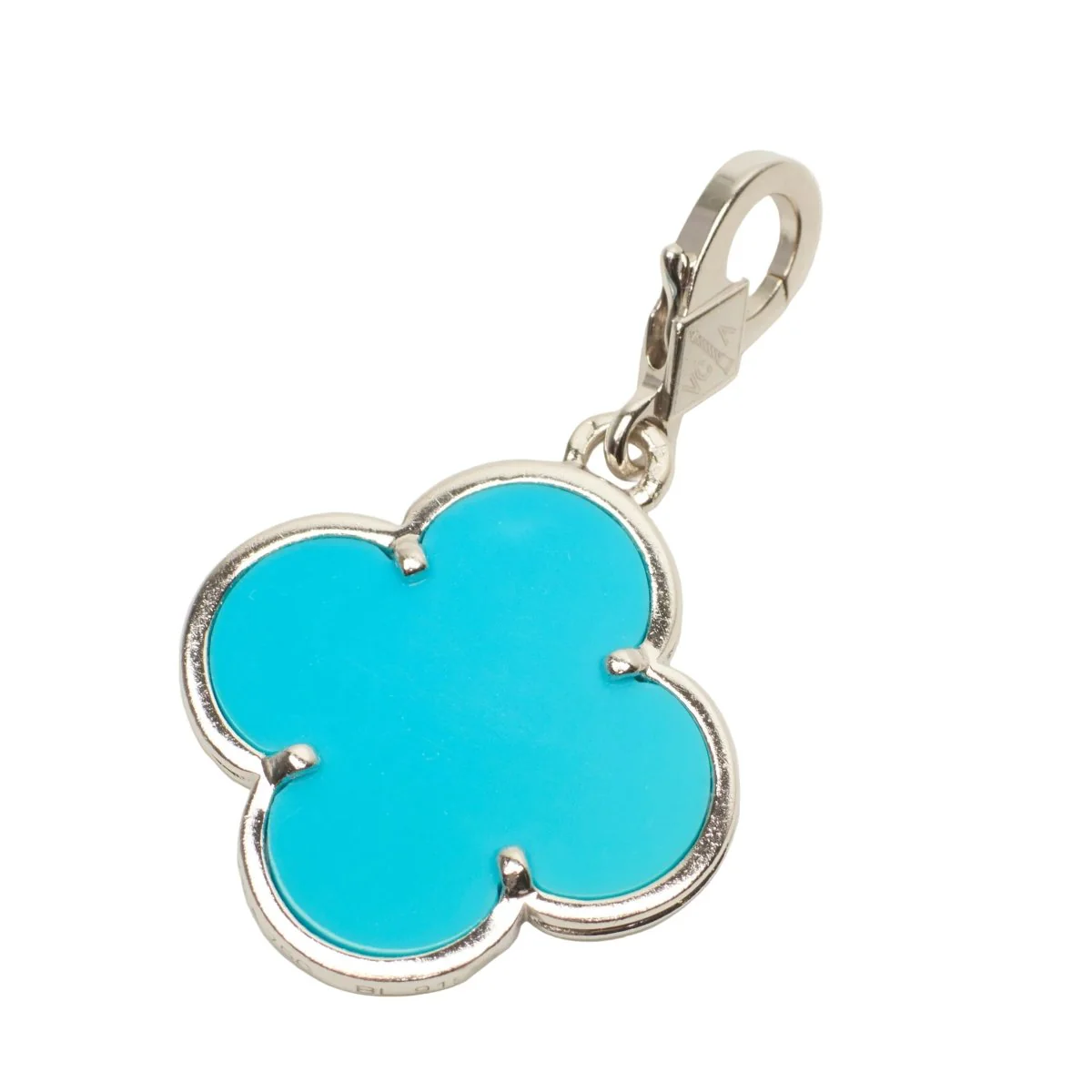 Pendentif VAN CLEEF & ARPELS "Magic Alhambra" en or blanc et turquoise - Image 2