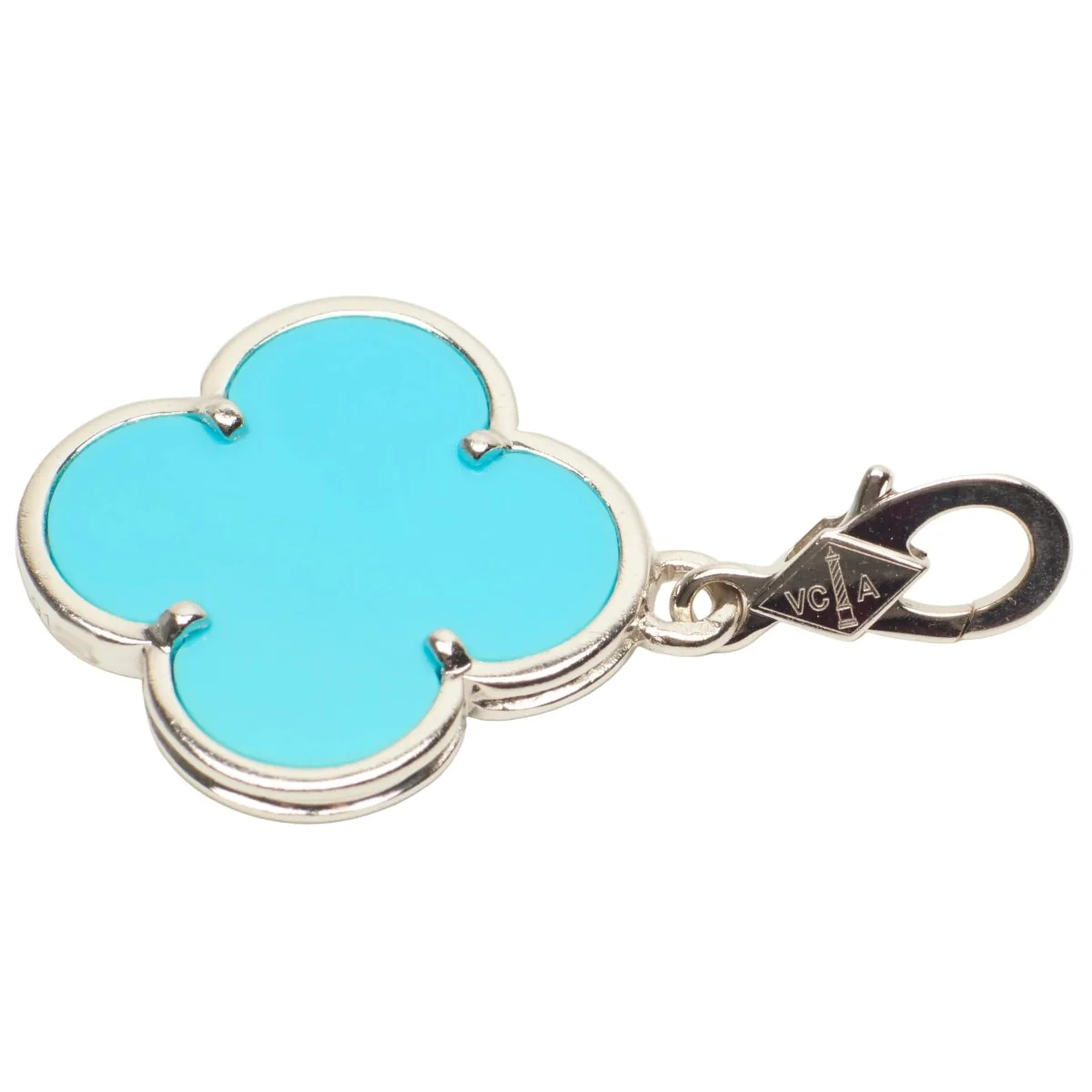 Pendentif VAN CLEEF & ARPELS "Magic Alhambra" en or blanc et turquoise - Image 4