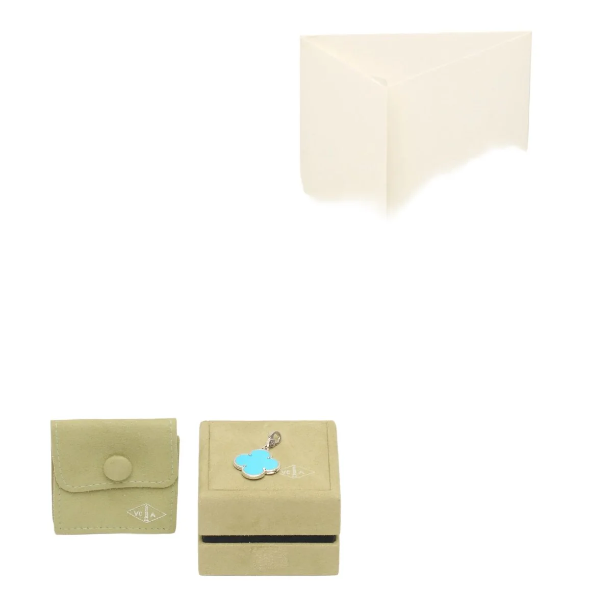 Pendentif VAN CLEEF & ARPELS "Magic Alhambra" en or blanc et turquoise - Image 7