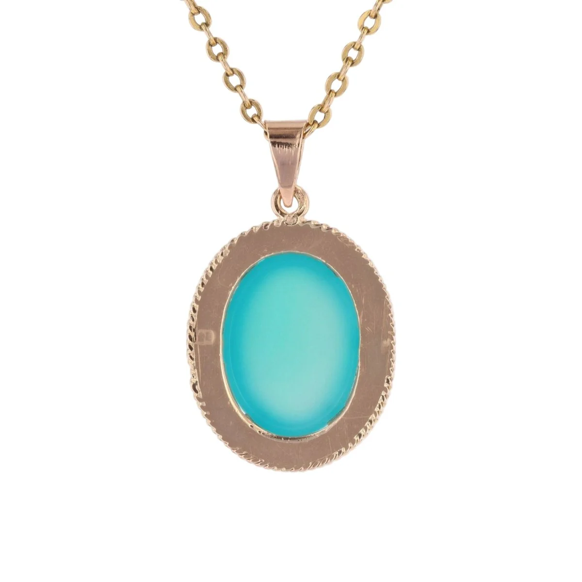 Pendentif en or rose et chrysaprase - Image 4