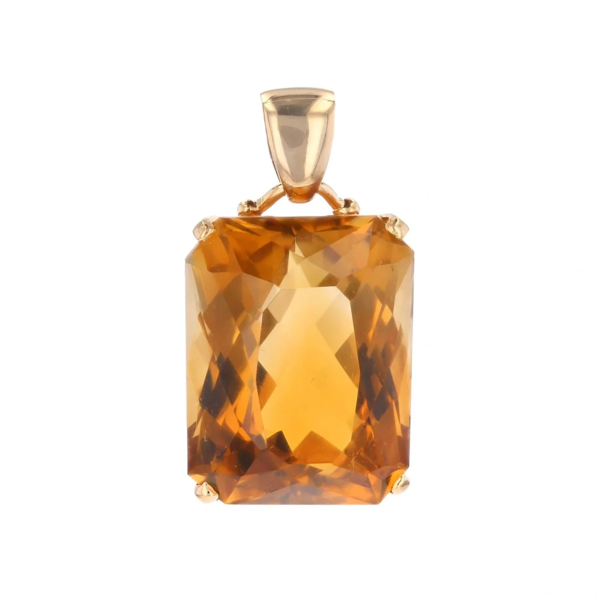 Pendentif en or jaune et citrine