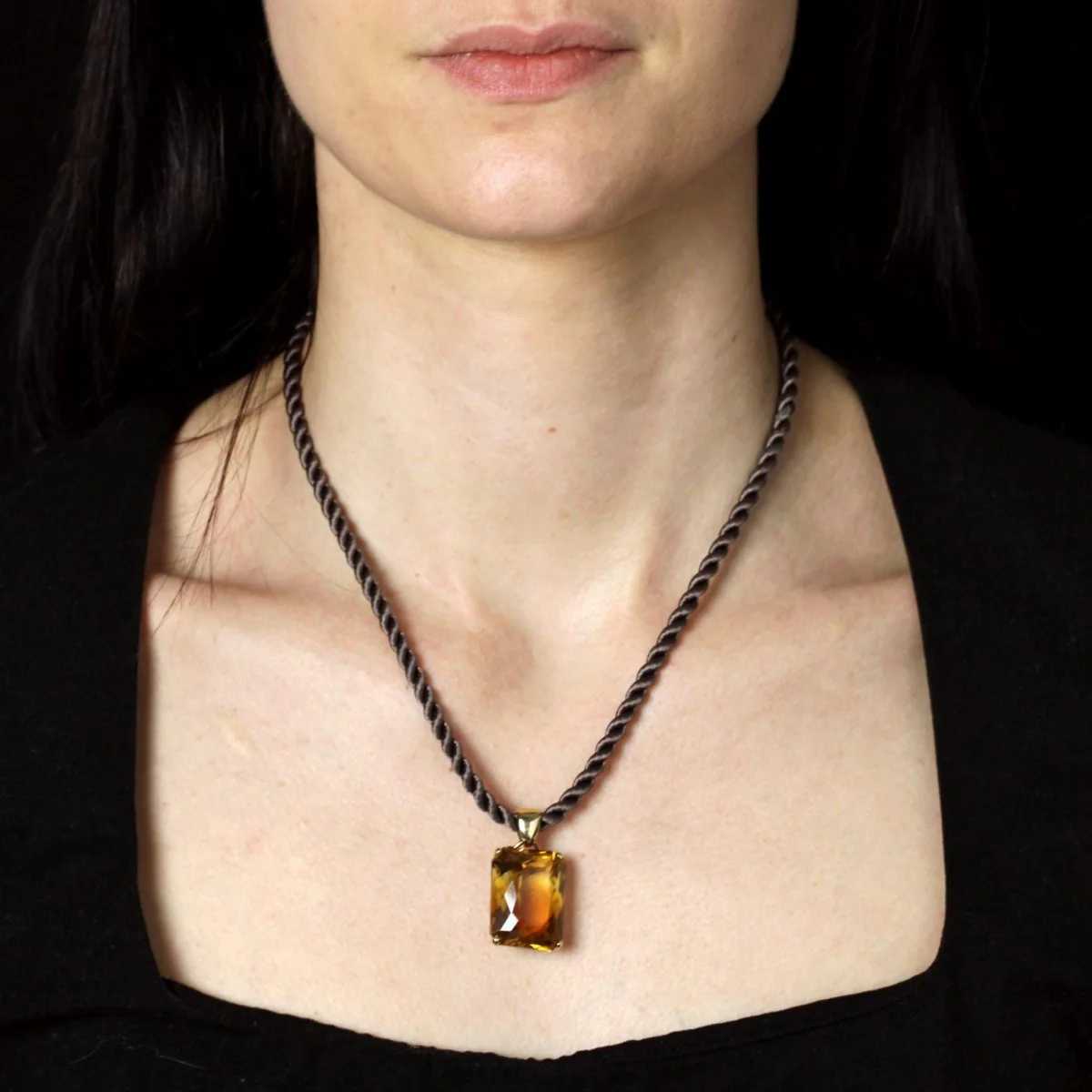 Pendentif en or jaune et citrine - Image 2