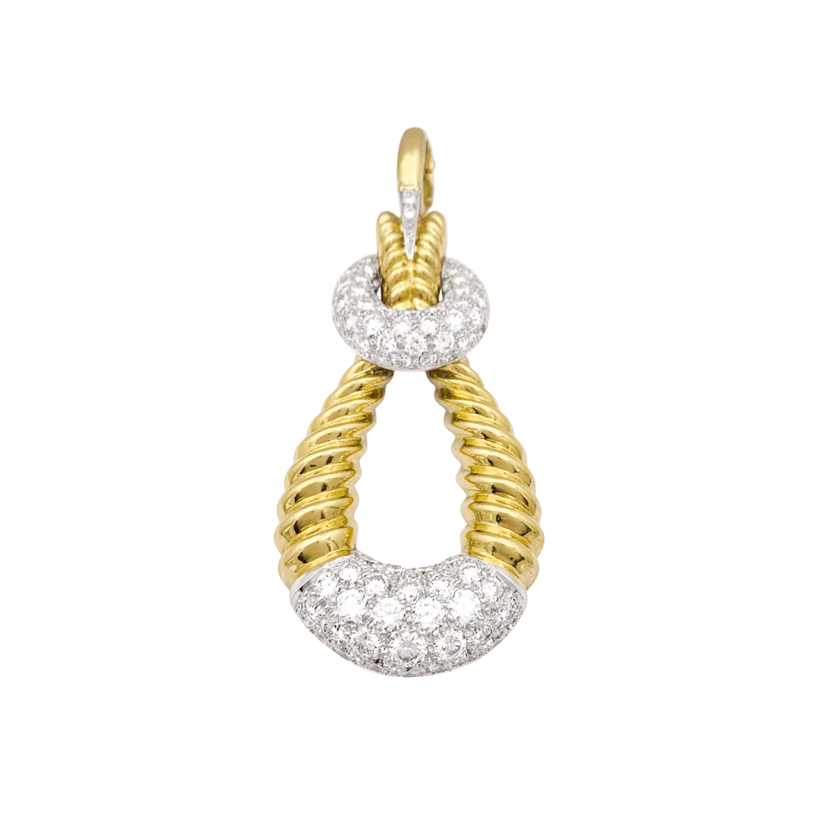 Pendentif vintage Kutchinsky or, diamants.