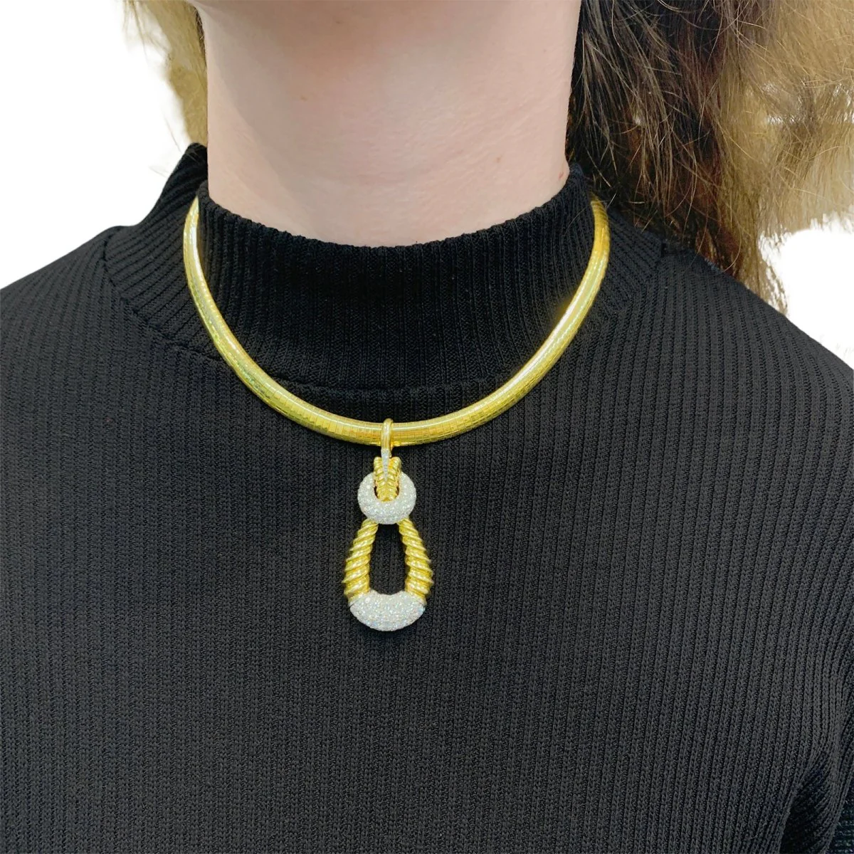 Pendentif vintage Kutchinsky or, diamants. - Image 2
