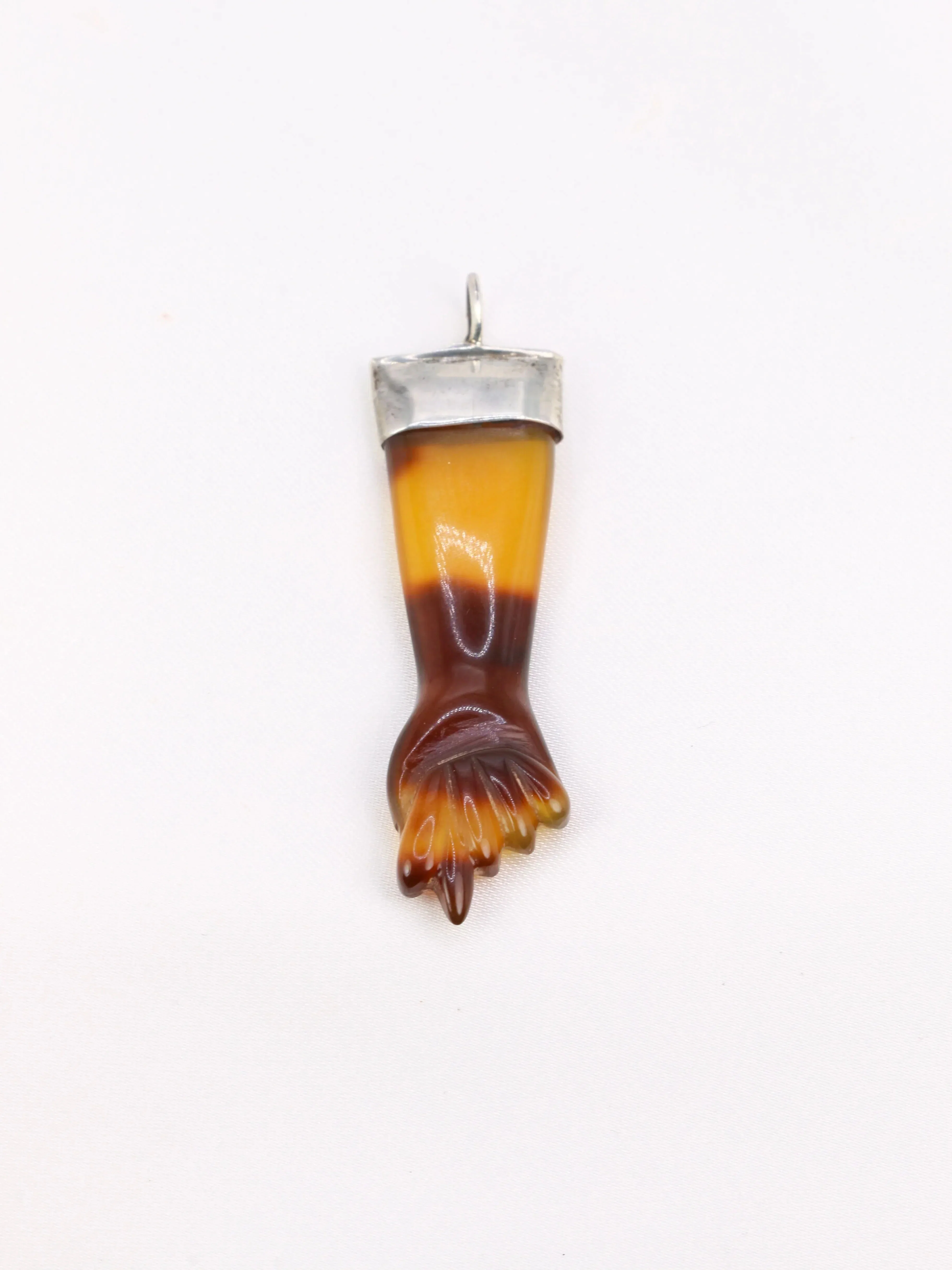 Pendentifs main de figa vintage argent pierres dures - Image 9