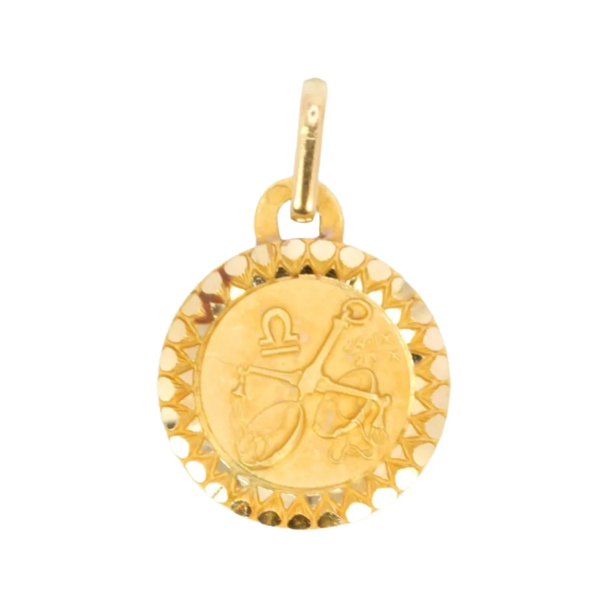 PERROUD Pendentif vintage signe du zodiaque Balance or jaune
