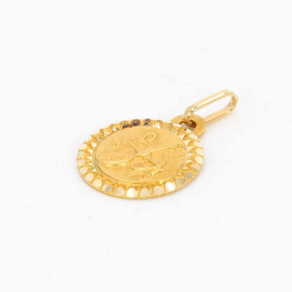PERROUD Pendentif vintage signe du zodiaque Balance or jaune - Image 3