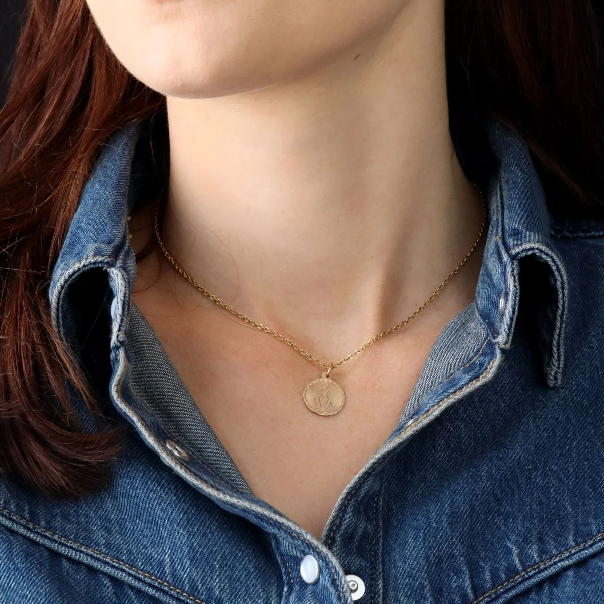 Pendentif Vierge miraculeuse en or rose - Image 2