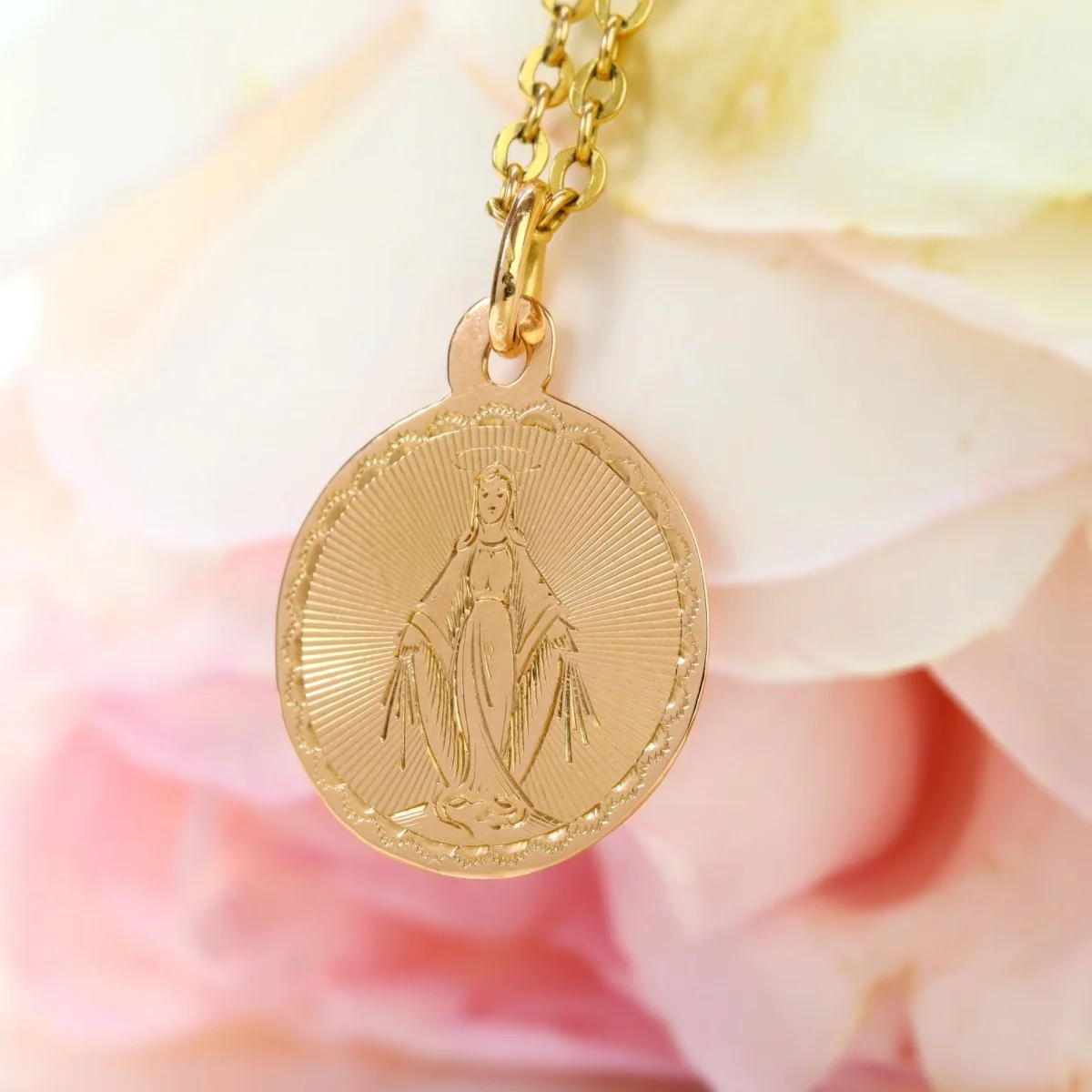 Pendentif Vierge miraculeuse en or rose - Image 3