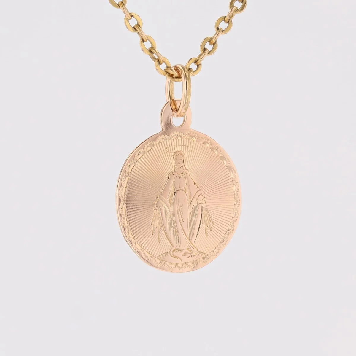 Pendentif Vierge miraculeuse en or rose - Image 4