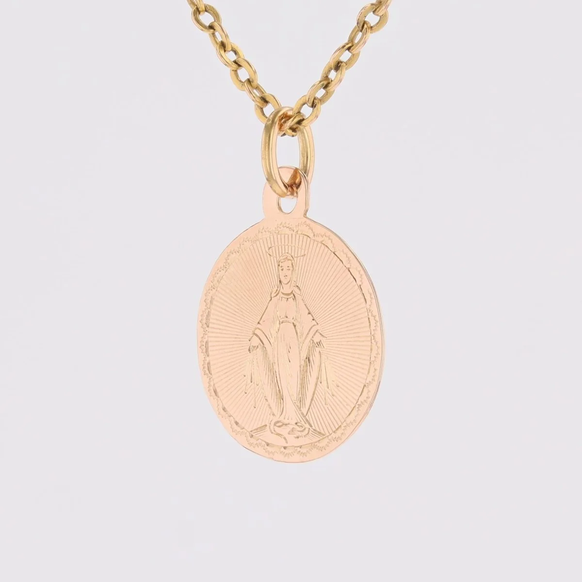 Pendentif Vierge miraculeuse en or rose - Image 5