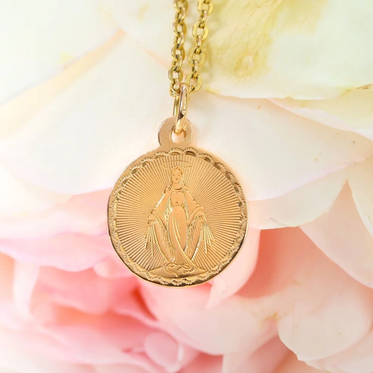Pendentif Vierge miraculeuse en or rose - Image 7