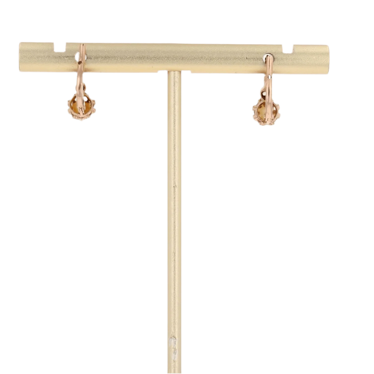 Boucles d'oreilles Dormeuses en or rose, perles et diamants - Image 4