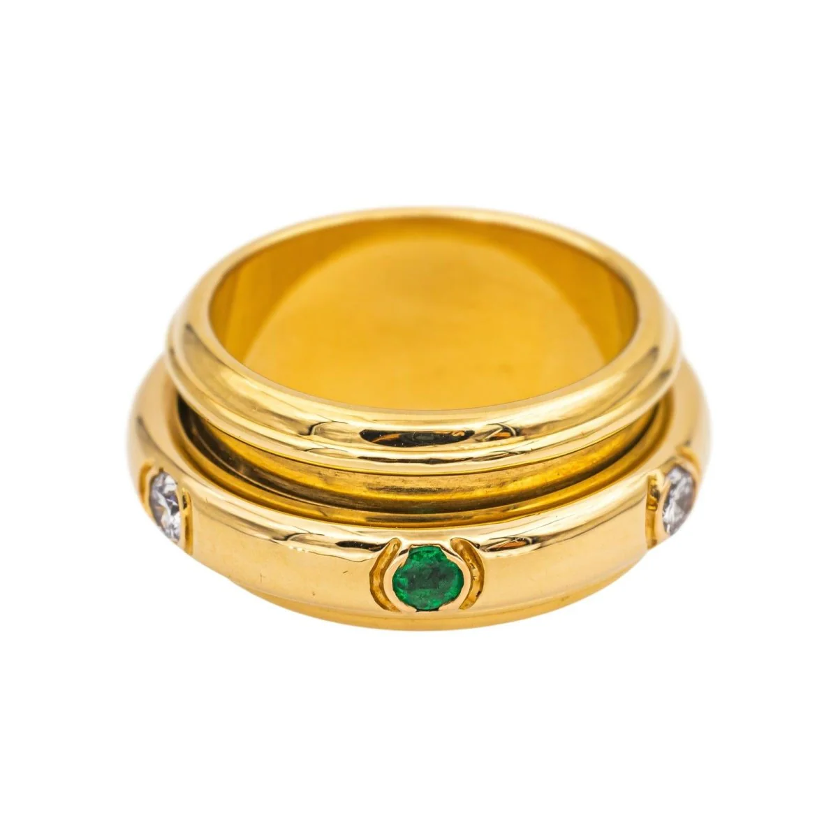 Bague Alliance PIAGET "Possession" en or jaune, émeraudes et diamants