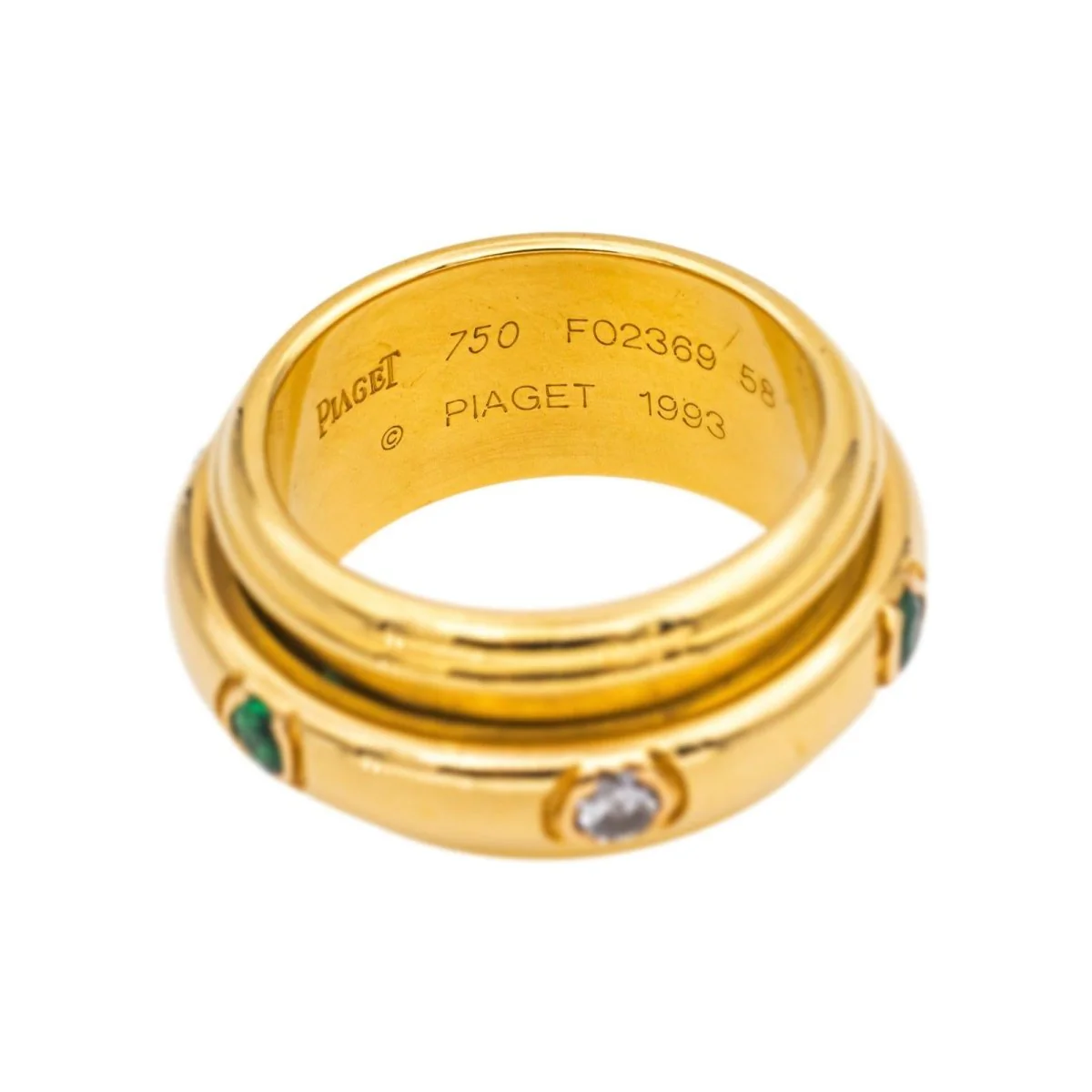 Bague Alliance PIAGET "Possession" en or jaune, émeraudes et diamants - Image 4
