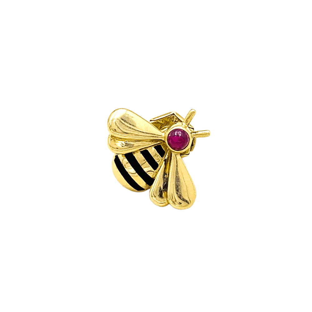 Épingle CARTIER en or jaune, émail et rubis - Image 3