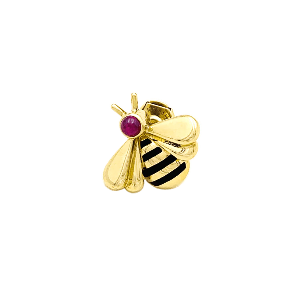 Épingle CARTIER en or jaune, émail et rubis - Image 4