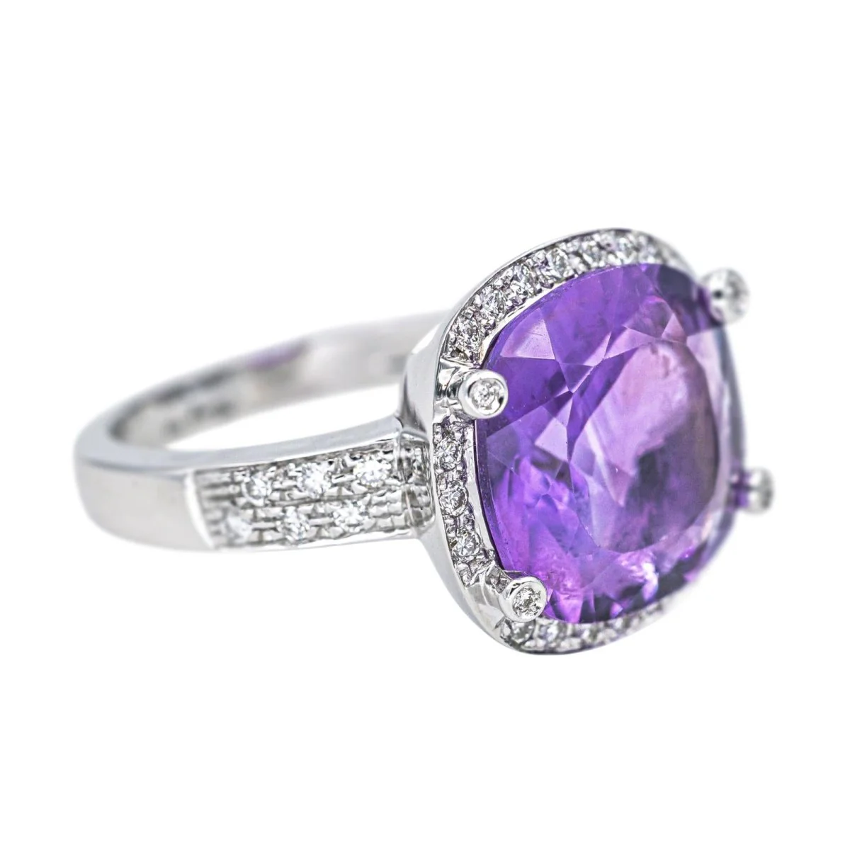 Bague Cocktail POIRAY "Filles Antik" en or blanc, améthyste et diamants - Image 6