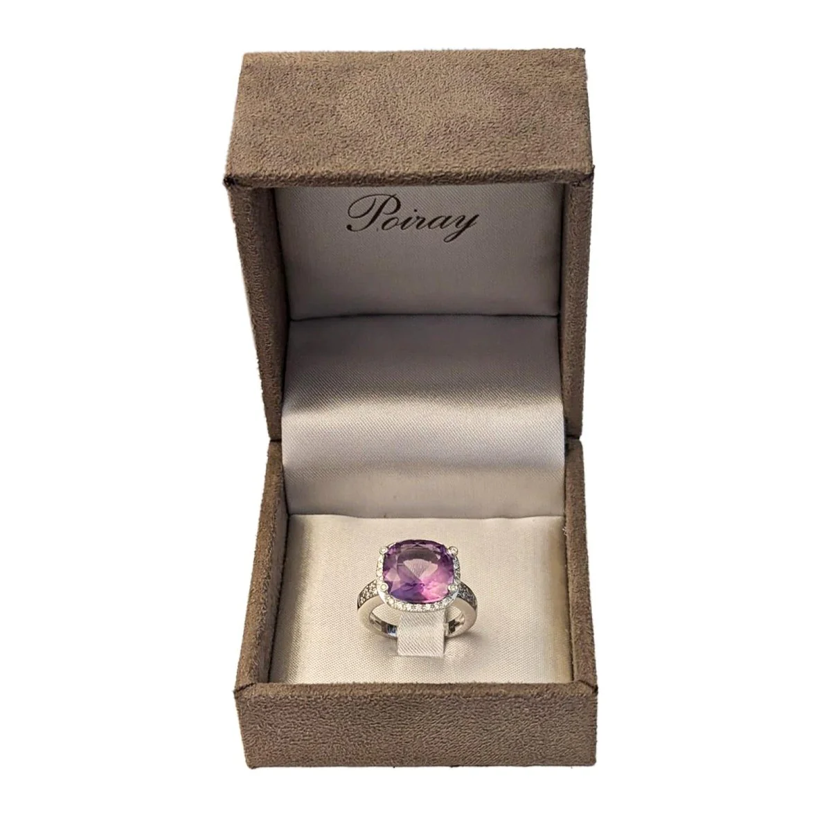 Bague Cocktail POIRAY "Filles Antik" en or blanc, améthyste et diamants - Image 8
