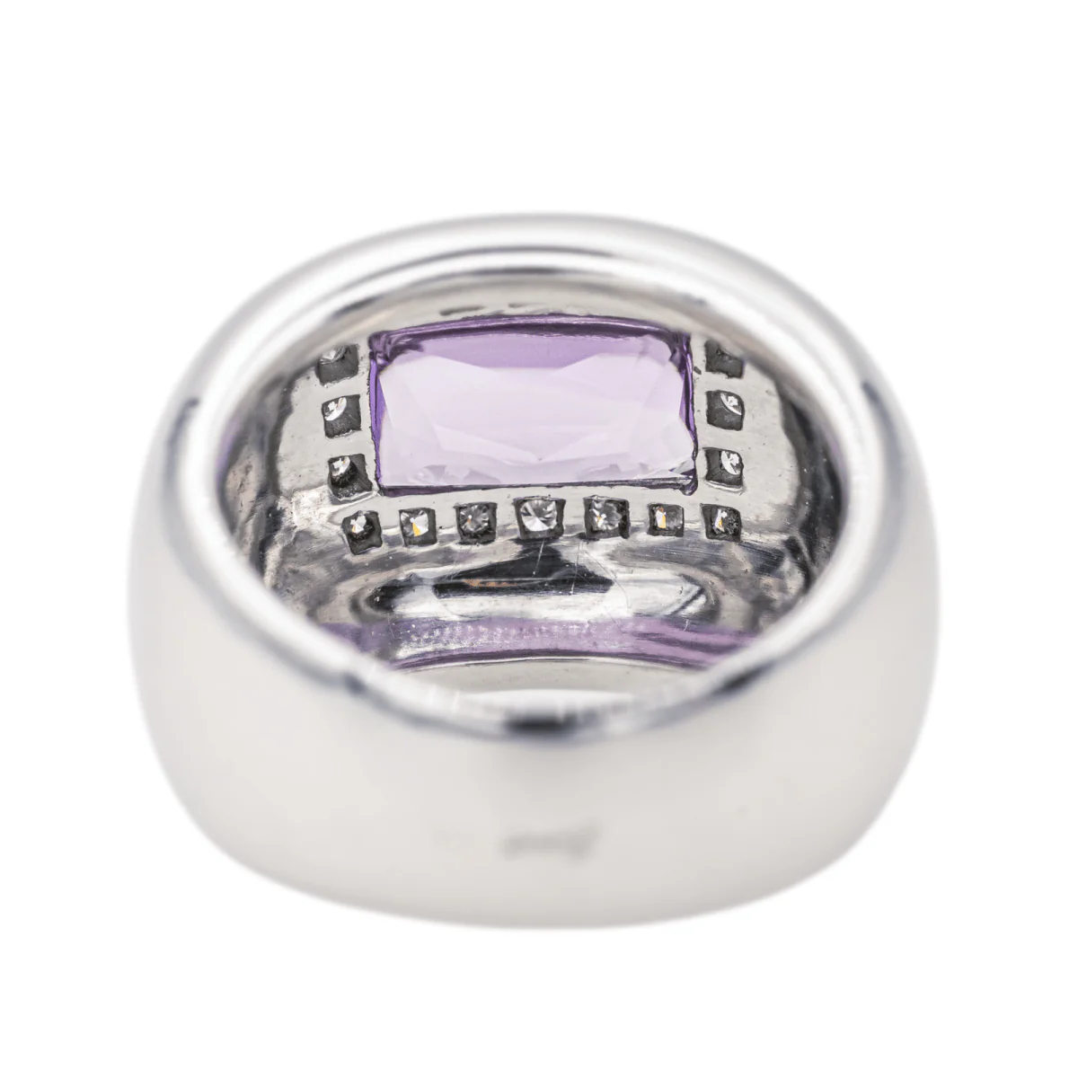 Bague Bandeau POIRAY "Thessalie" en or blanc, améthyste et diamants - Image 5