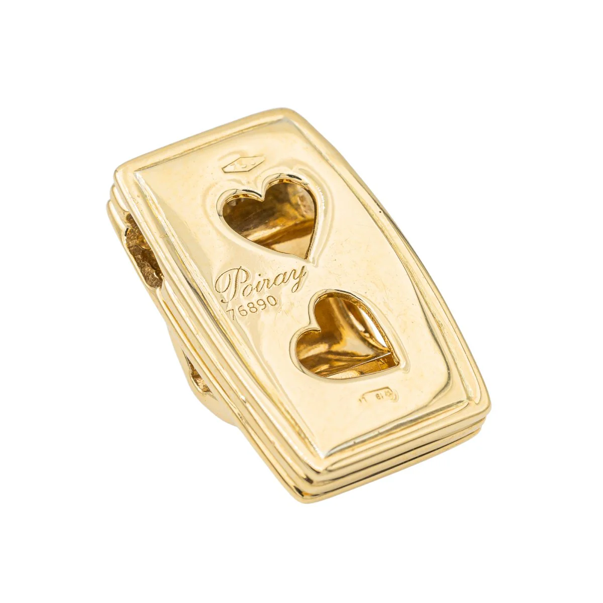 Pendentif POIRAY "Godron" en or jaune et diamants - Image 2