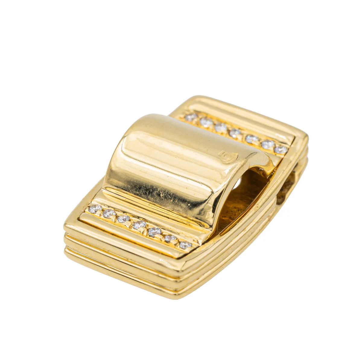 Pendentif POIRAY "Godron" en or jaune et diamants - Image 3