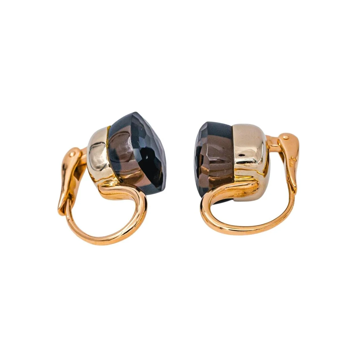Boucles d'oreilles Dormeuses POMELLATO "Nudo Classic" en or rose et quartz - Image 6
