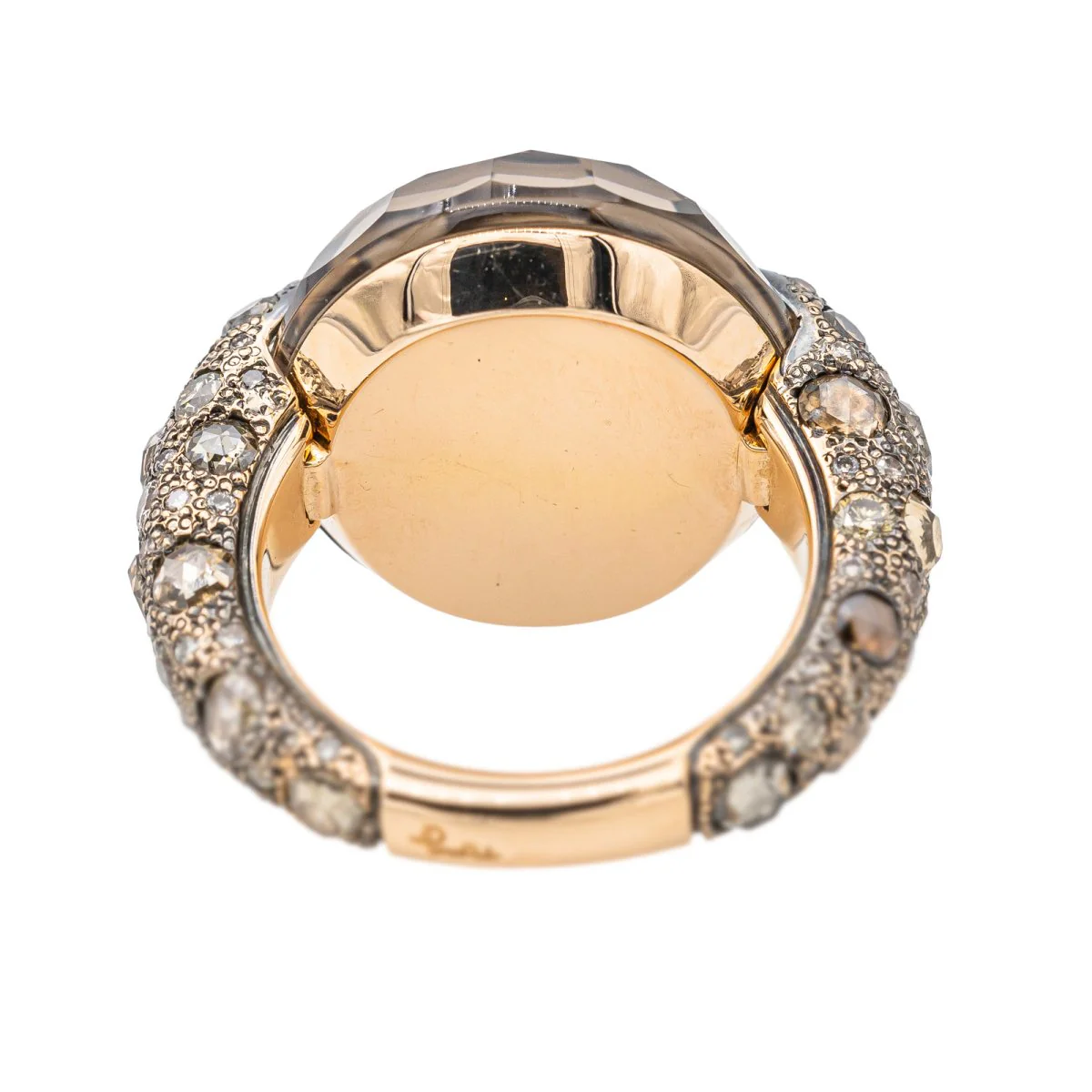 Bague Cocktail POMELLATO "Tango" en or rose, quartz fumé et diamants - Image 5