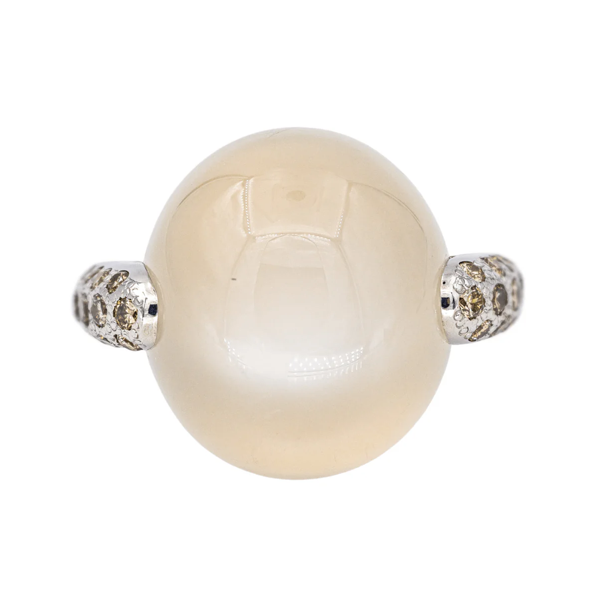 Bague Cocktail POMELLATO "Luna" en or blanc, pierre de lune et diamants