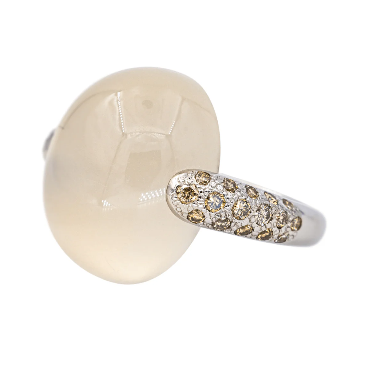 Bague Cocktail POMELLATO "Luna" en or blanc, pierre de lune et diamants - Image 3
