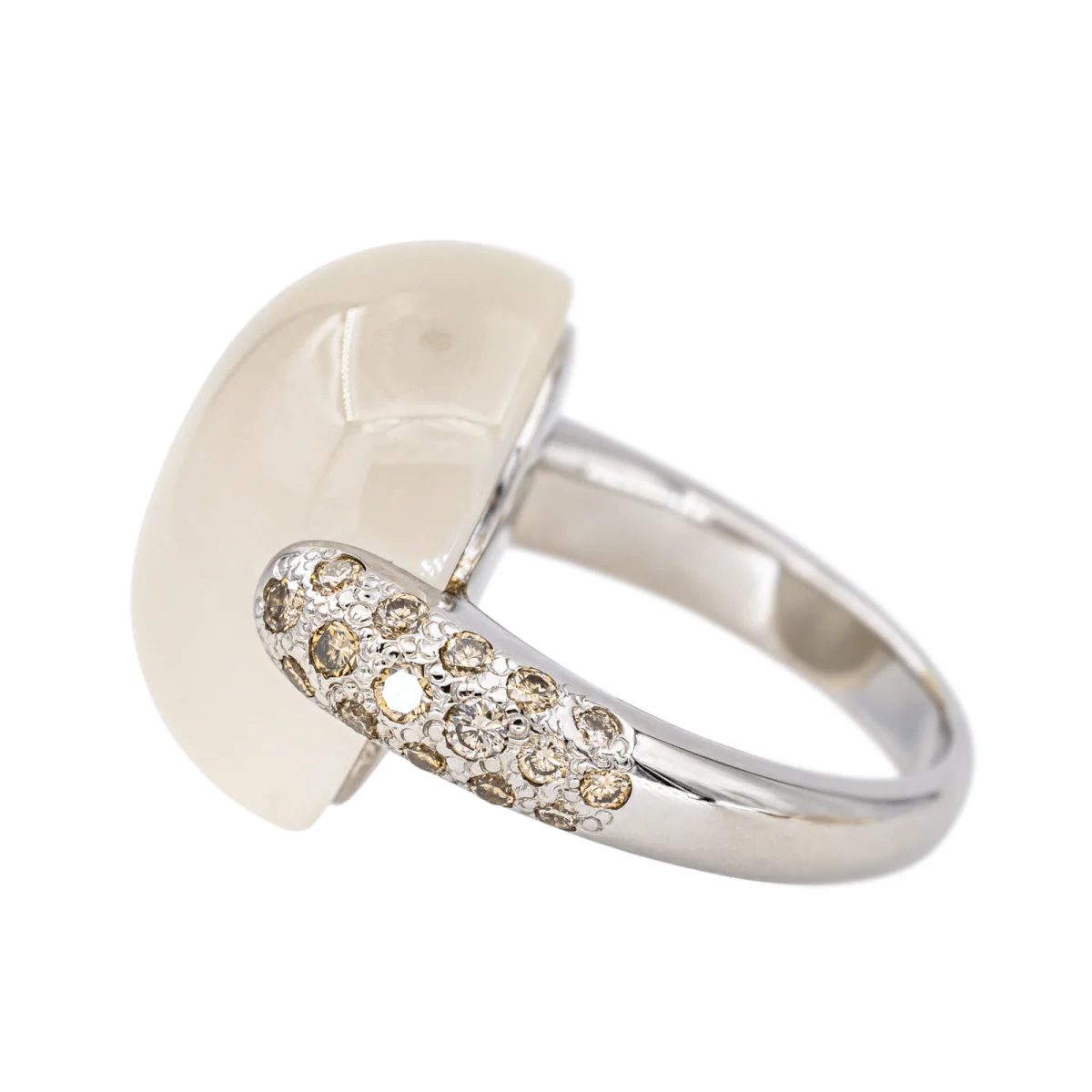 Bague Cocktail POMELLATO "Luna" en or blanc, pierre de lune et diamants - Image 4