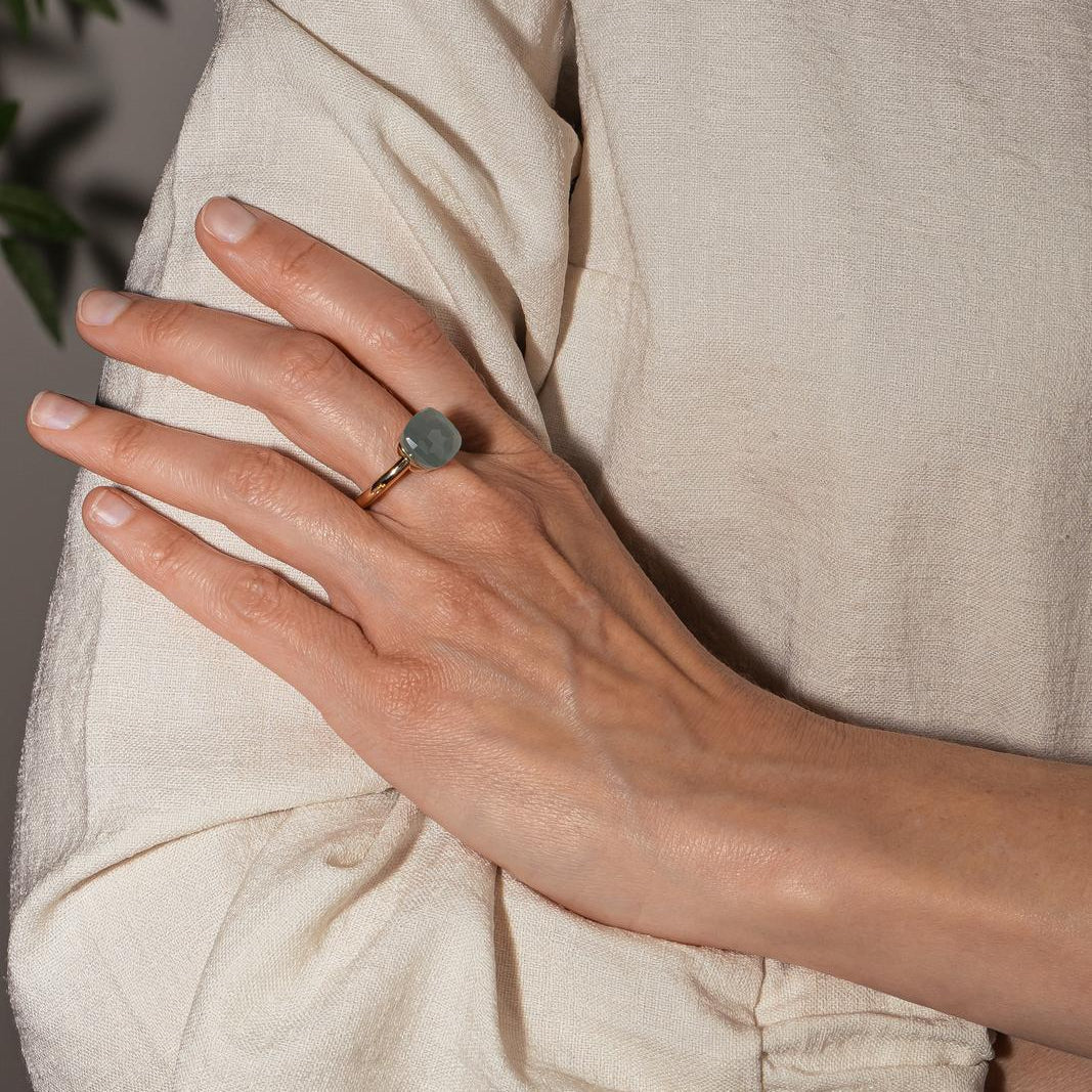 Bague Solitaire POMELLATO "Nudo Classic" en or rose et topaze - Image 2