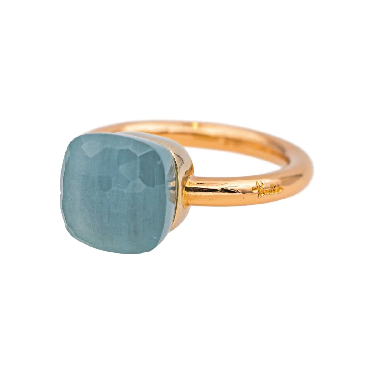 Bague Solitaire POMELLATO "Nudo Classic" en or rose et topaze - Image 3