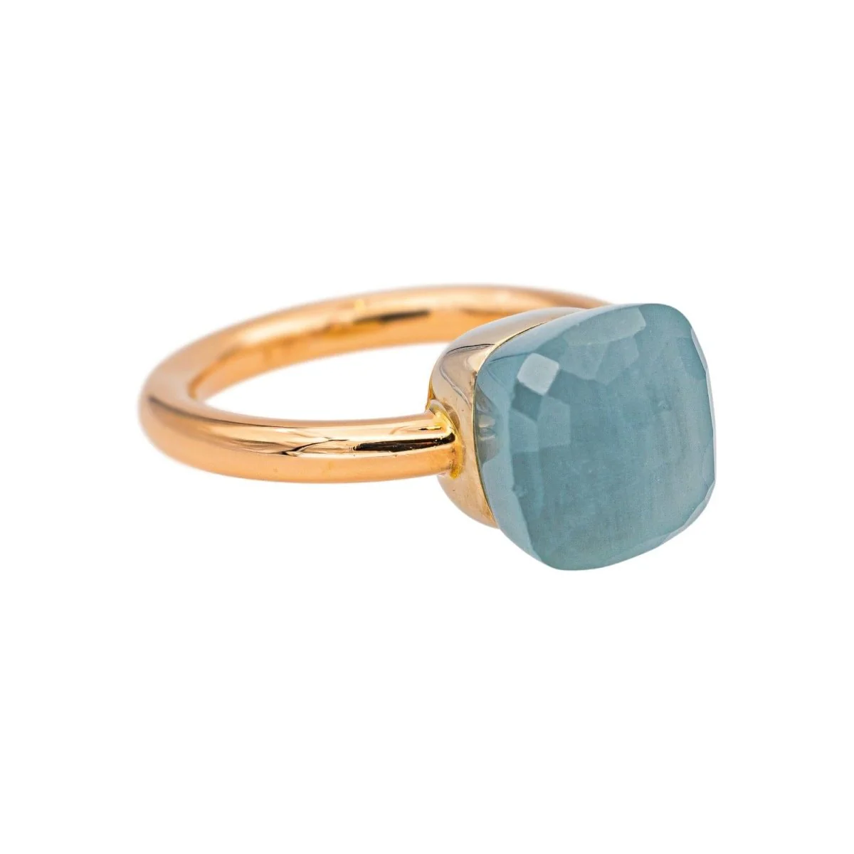Bague Solitaire POMELLATO "Nudo Classic" en or rose et topaze - Image 6